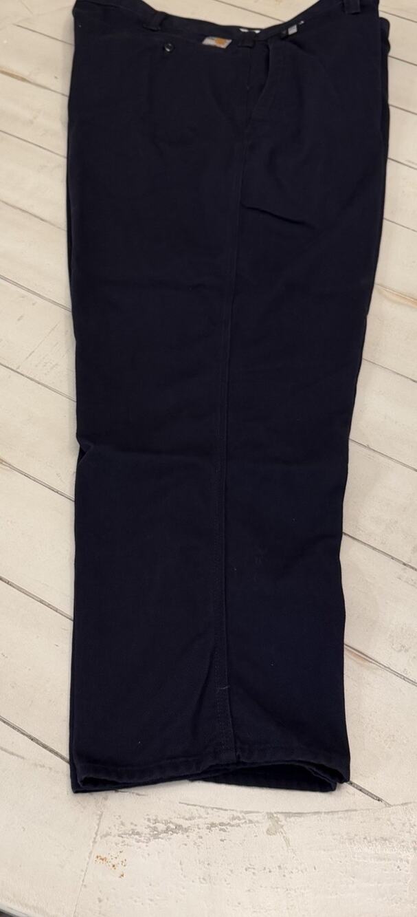 Carhartt FR Flame Resistant Work Pants Navy 42x30 Twill Cotton Blend MPN 371